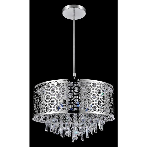 Cwi Lighting 5 Light Drum Shade Chandelier With Chrome Finish 5430P16ST-R
